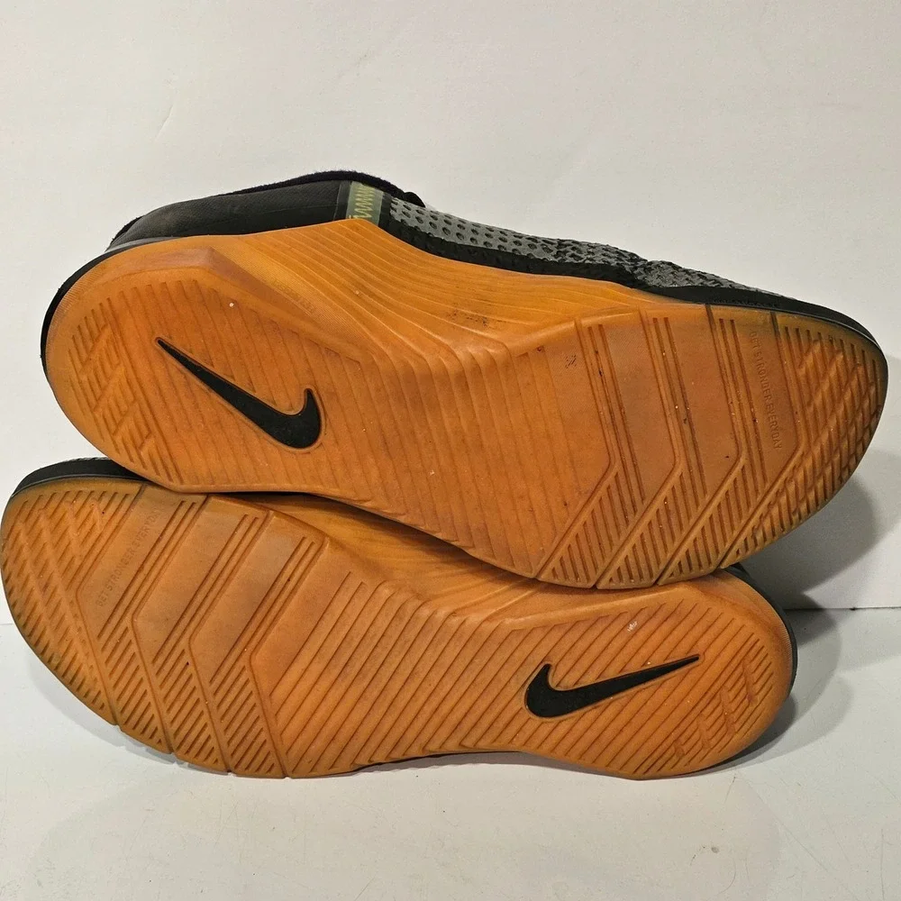 Nike Metcon 6 Training Shoes Mens 10.5 Grey Black Orange CK9388-032 Low Top
